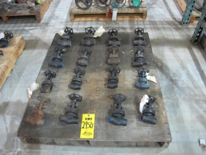 LOT PALLET W/ (16) ASSORTED VALVES (W-51) LOADING & HANDLING FEE $15-